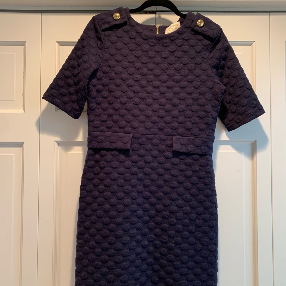 Sail to sable work dress, navy gold buttons, super cute!!